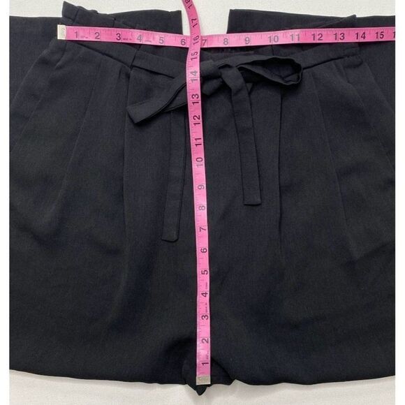 Adrianna Papell Black High Waisted Cropped Capri Paper Bag Pants Sz 8 - Picture 4 of 8